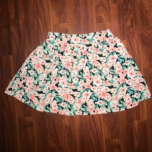 Forever 21 XS Floral Skater Skirt
