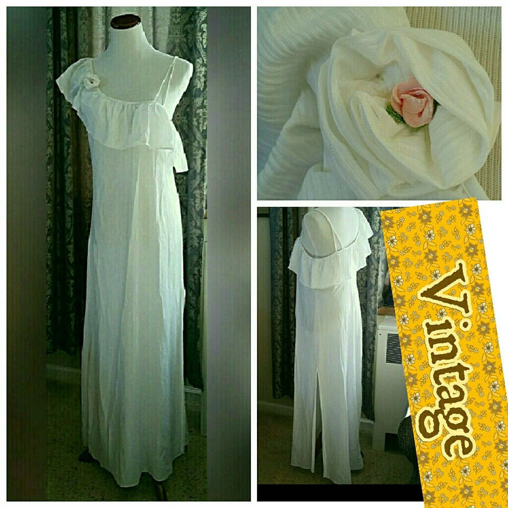 HP 🌹 VINTAGE NOS Cream Slipdress Trend - Picture 4 of 6