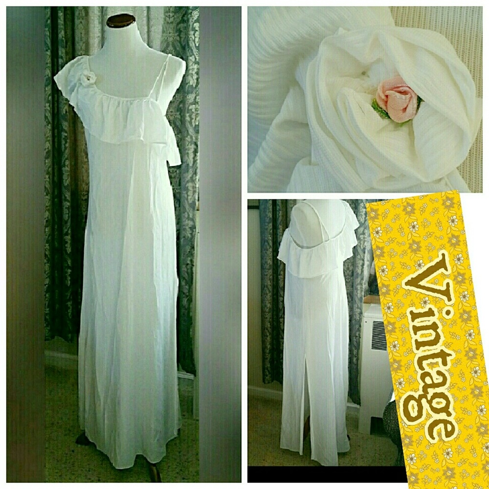 HP 🌹 VINTAGE NOS Cream Slipdress Trend - Picture 3 of 6
