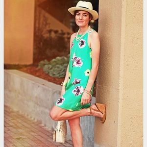 J.Crew pink floral silk dress size 2