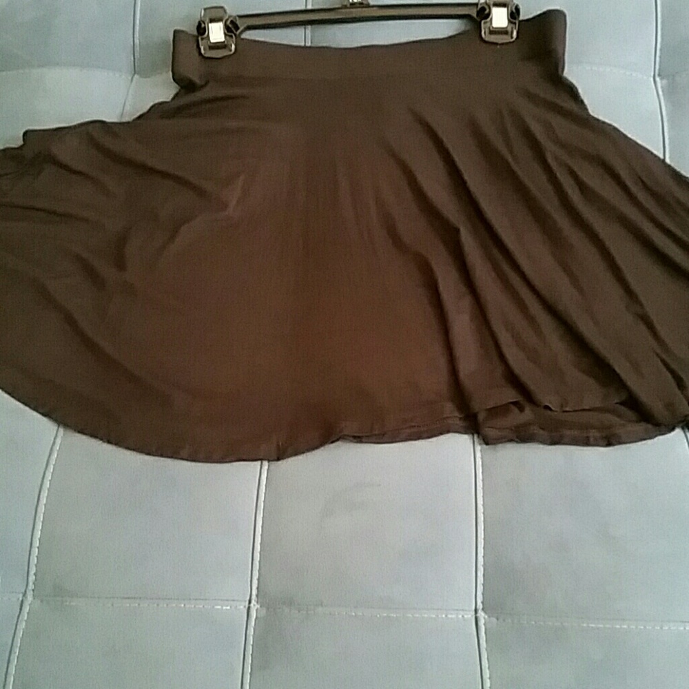 Black flare mini hi low skirt