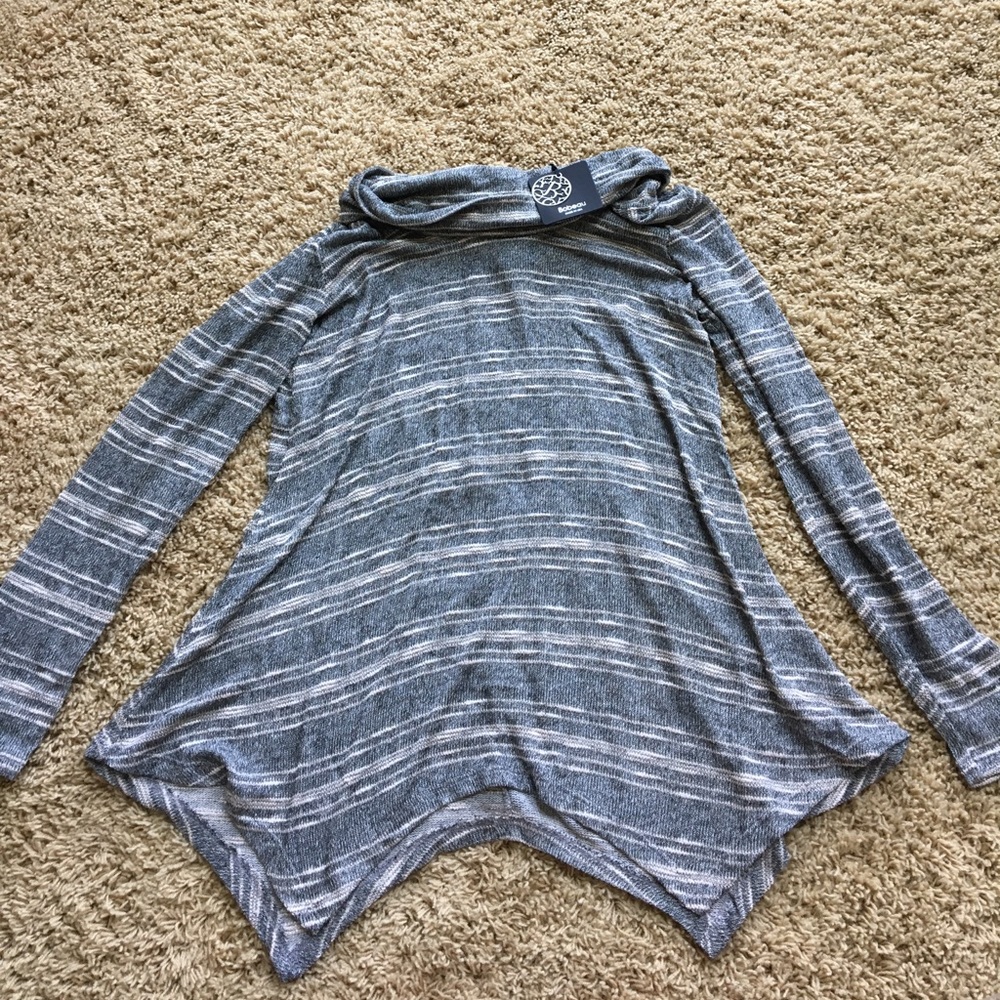 Striped cowl neck sweater