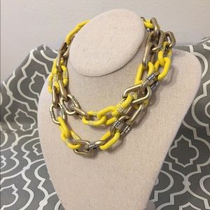 J. Crew Yellow and Gold Chain Necklace