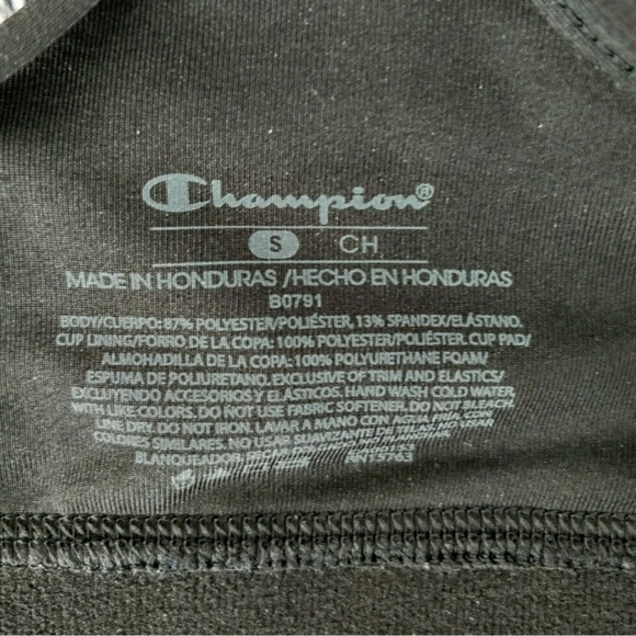 Champion Black Padded Sports Bra NWOT - Picture 4 of 6