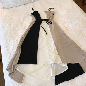 Calvin Klein high low midi dress with tie waist 4