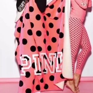 VS PINK Neon Sherpa Polka Dot Blanket RARE