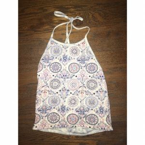 Reversible patterned halter top