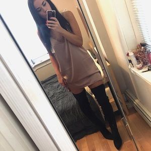 Thigh-high black boots