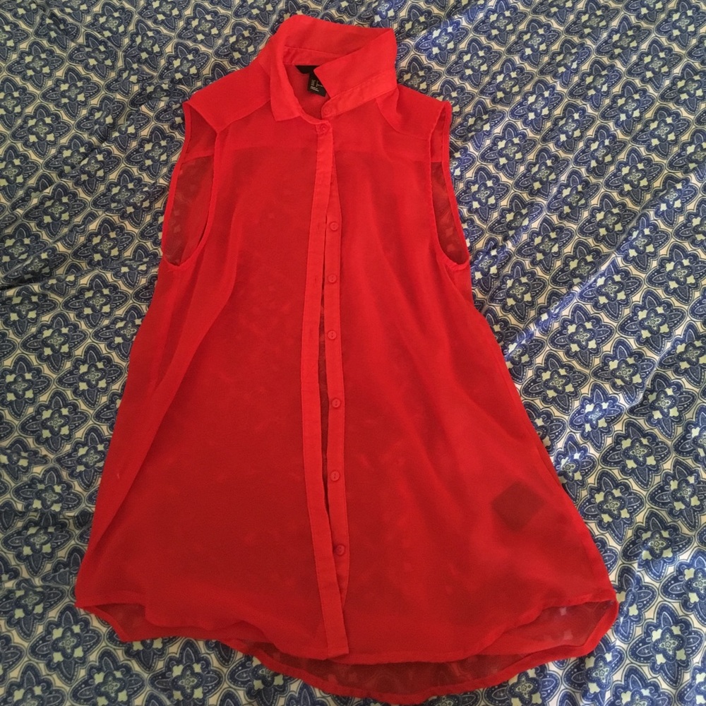 Bright red top