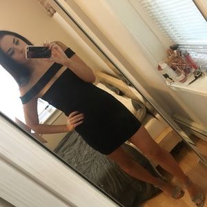 Off the shoulder black dress
