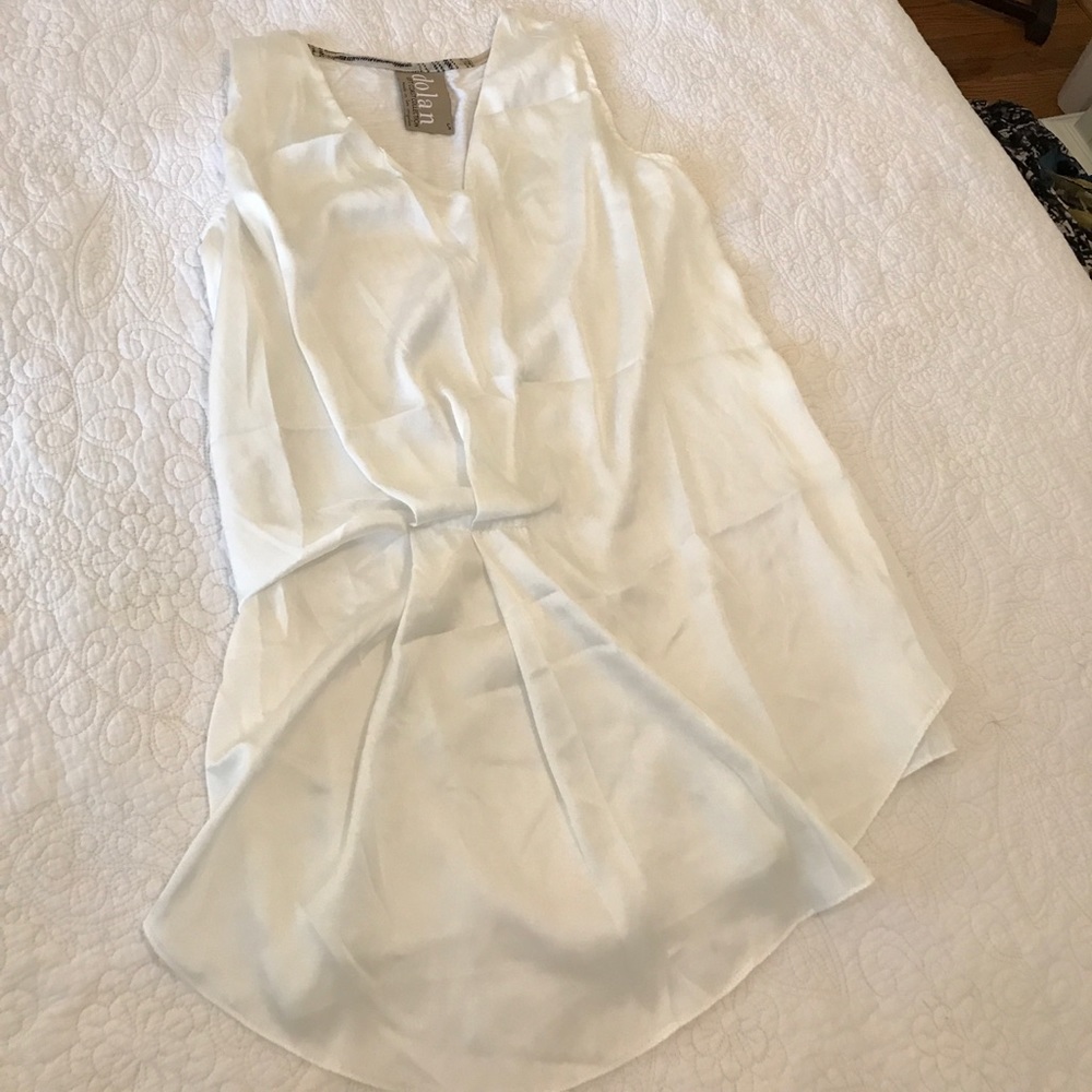 White silky and cotton anthropology top sz S