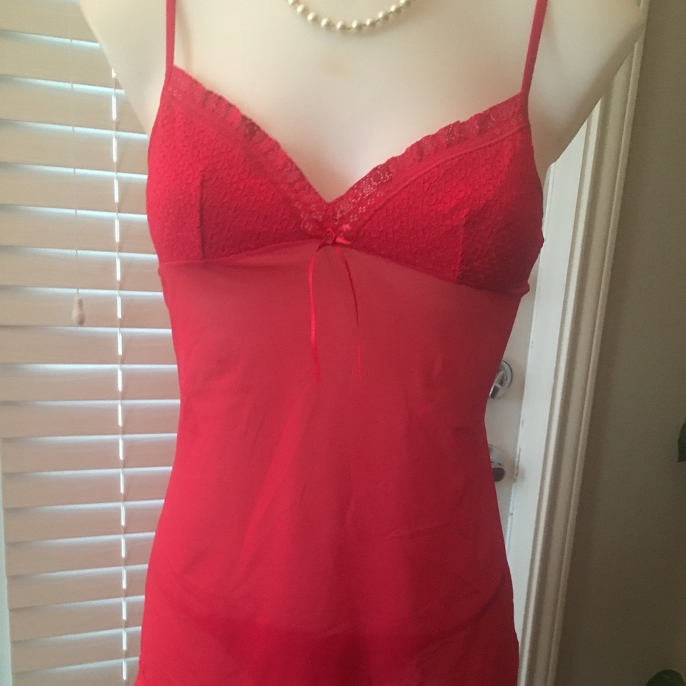 Red teddy with matching panty