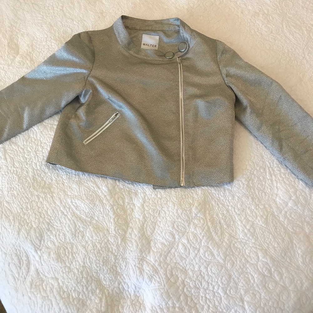 Walter cropped silver jacket size 4