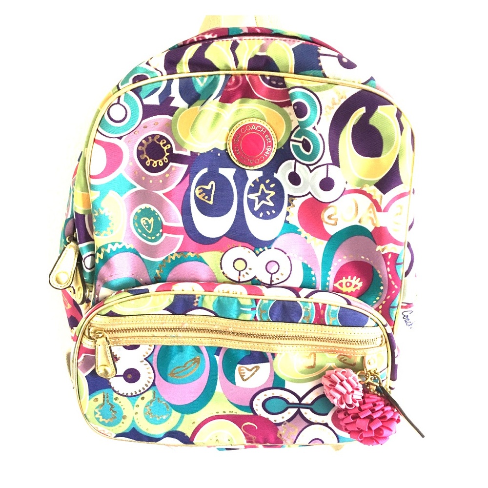 Coach Poppy Print Backpack