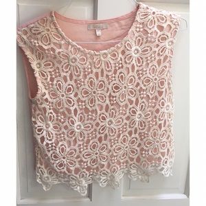 Lace floral tank top