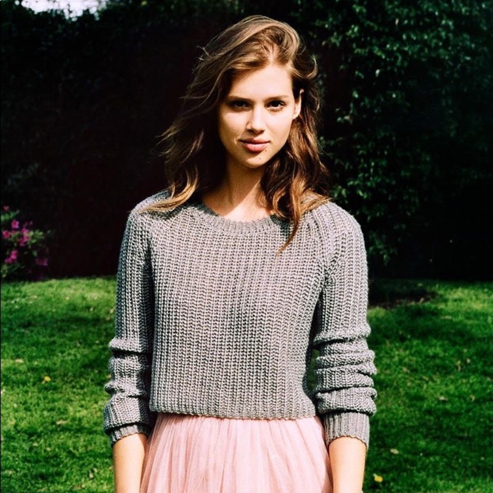 Pink cropped sweater