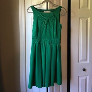 Kelly green fit and flare dress