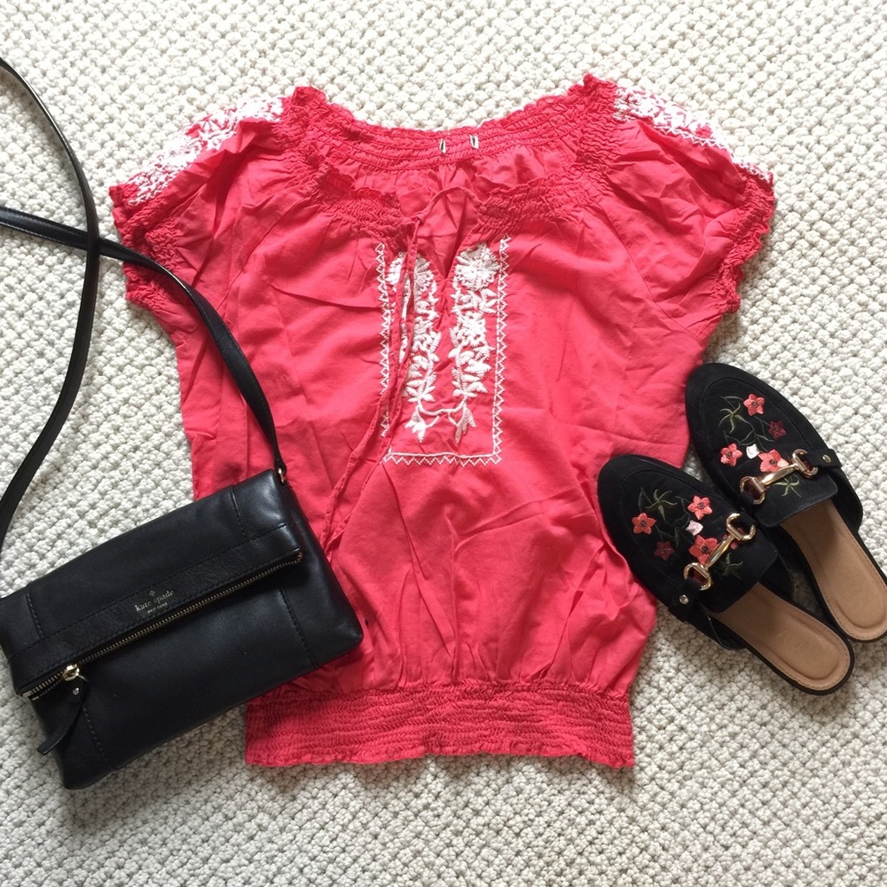 Asos pink peasant top