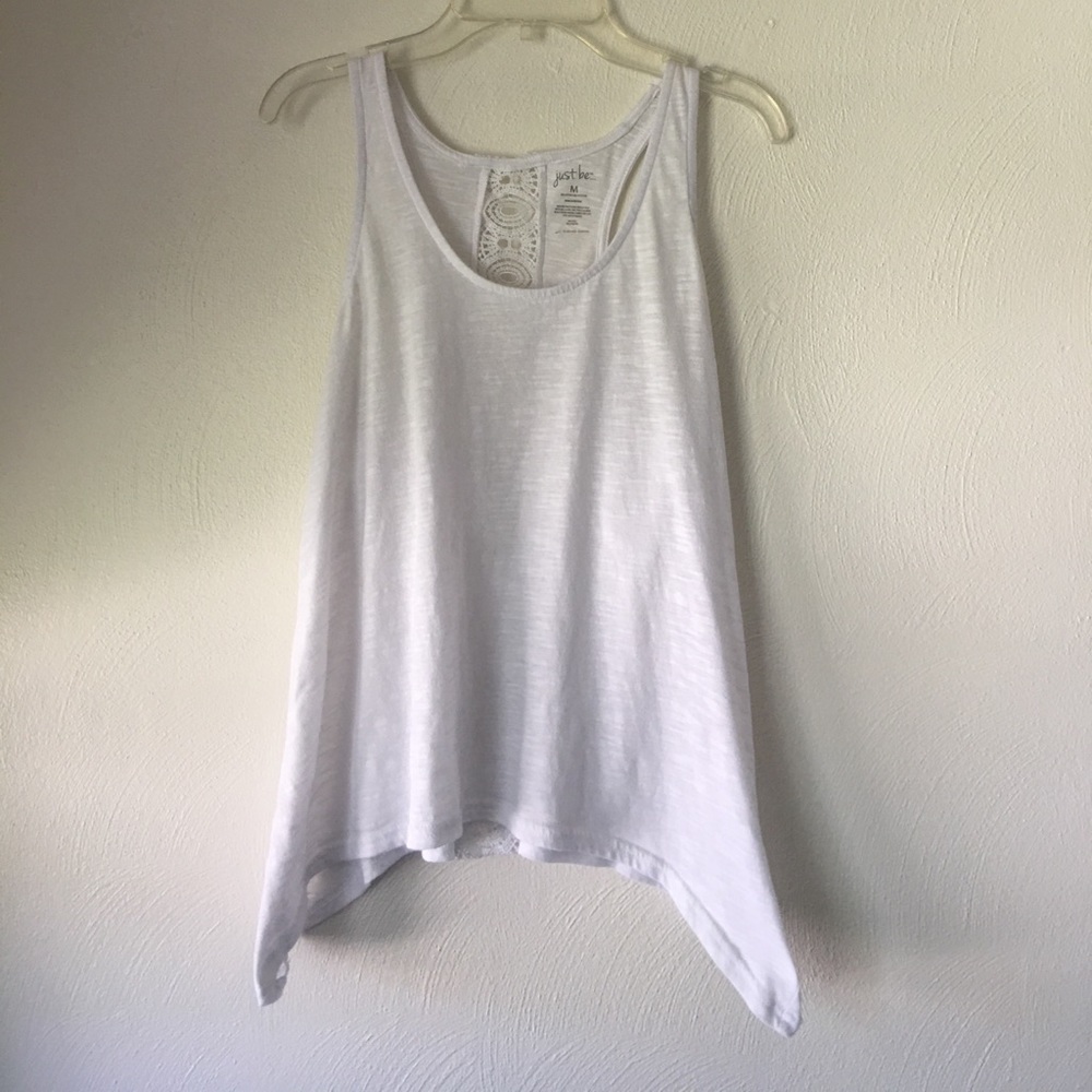 Just Be... white design tank