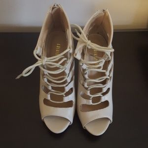 Nude Lace Up Heels