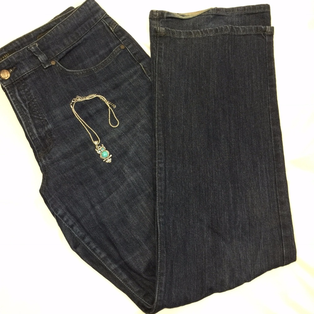 NINE WEST BLEECKER DARK WASH DENIM JEANS 14