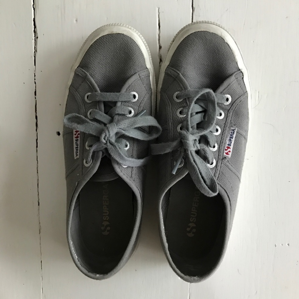 Gray Superga Shoes