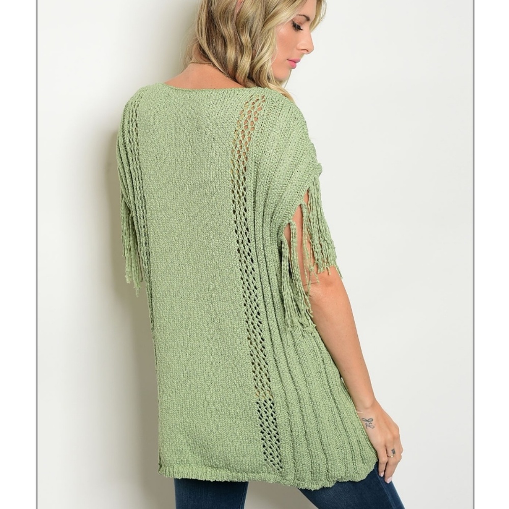 ✌ 🍃LAST🍃 1S/M Luxe soft Sage sweater knit top - Picture 3 of 3