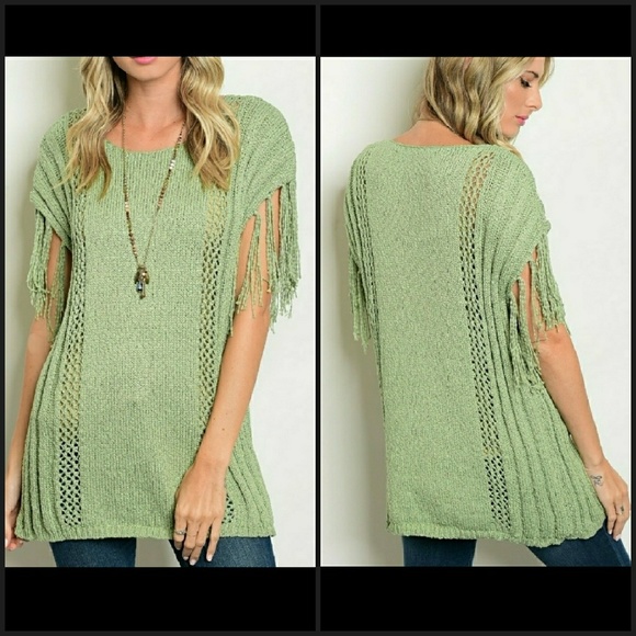 ✌ 🍃LAST🍃 1S/M Luxe soft Sage sweater knit top - Picture 2 of 3