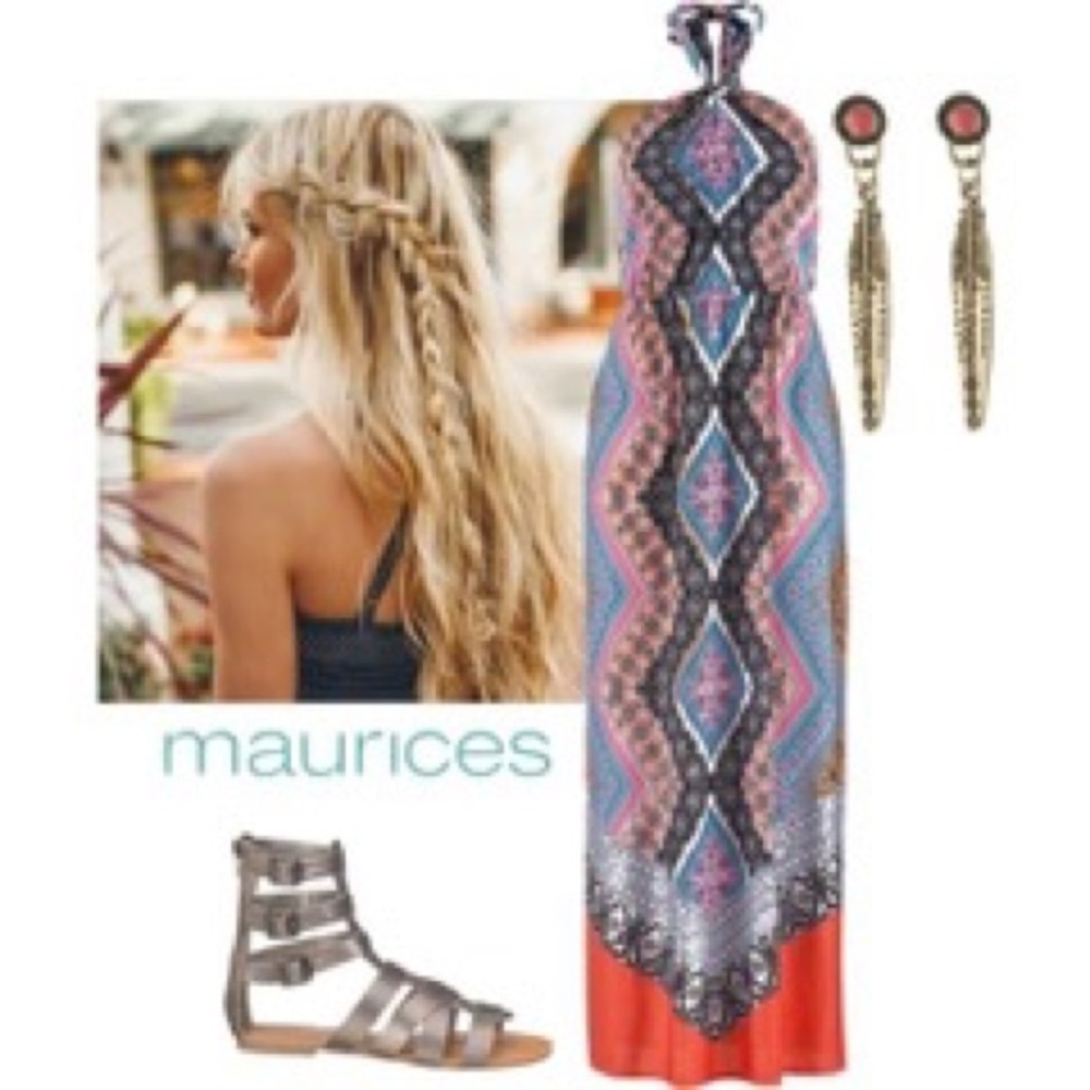 Halter Maxi Dress in Bandana Print