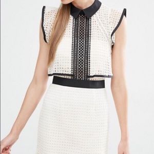 Self Portrait Contrast Flounced Mini Dress