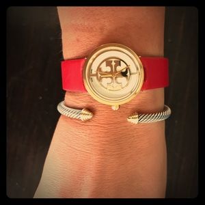 Tory Burch Reva Watch, Red and Gold, 28m