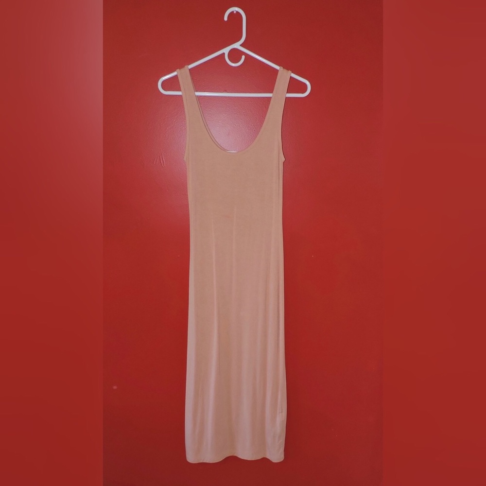 Peach midi dress