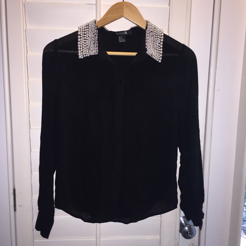 Pearl collared button up.
