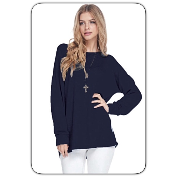 💥HOTSALE💥Perfect Tunic SOFTRelaxed Navy Top Sold - Picture 4 of 7