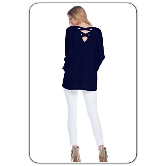 💥HOTSALE💥Perfect Tunic SOFTRelaxed Navy Top Sold - Picture 6 of 7