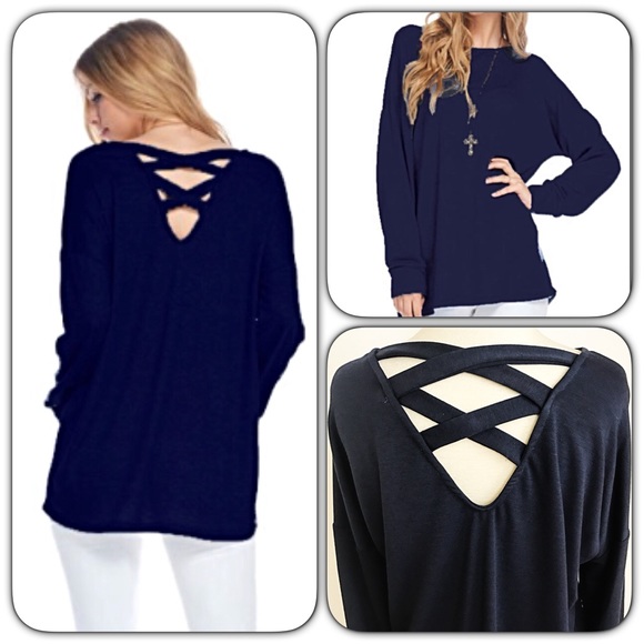 💥HOTSALE💥Perfect Tunic SOFTRelaxed Navy Top Sold - Picture 2 of 7