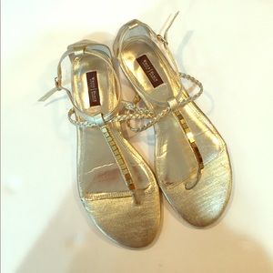 Brushed Gold White House Black Market Sandals