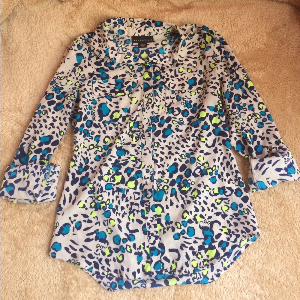 Cheetah color print blouse