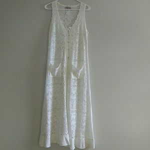 Crochet White Long cover up