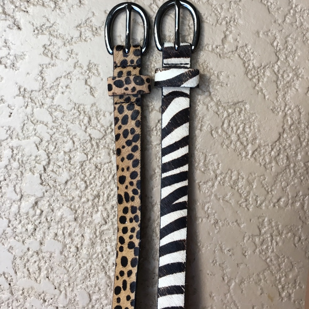 Bundle of two animal print belts!