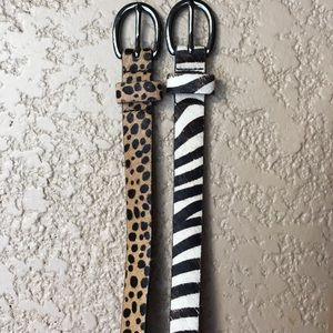 Bundle of two animal print belts!