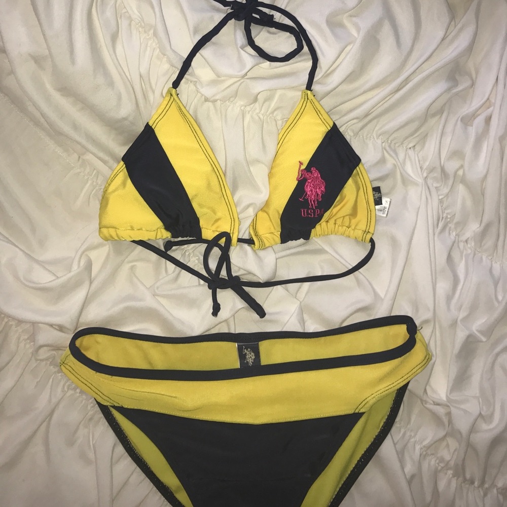 Polo Ralph Lauren yellow and navy blue bikini