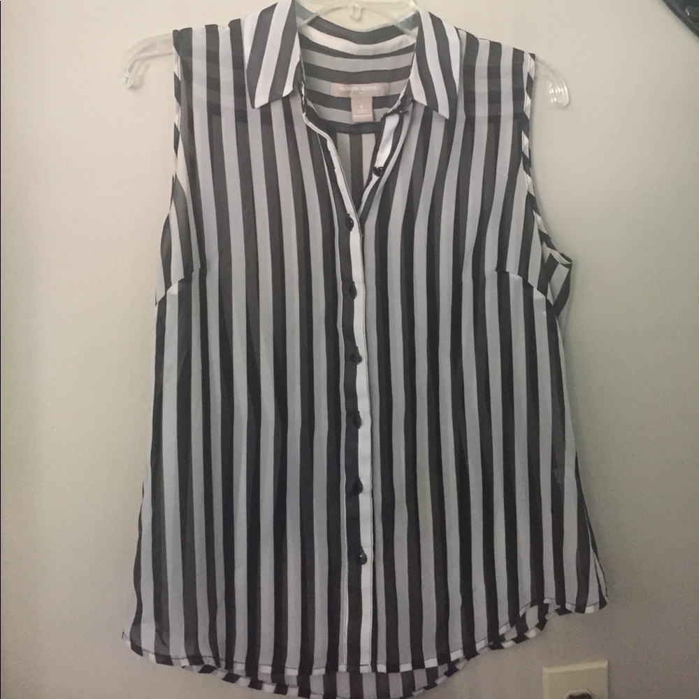 Banana Republic Striped Sleeves Dress Shirt