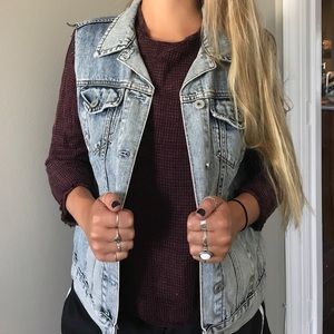 Cut off jean vest