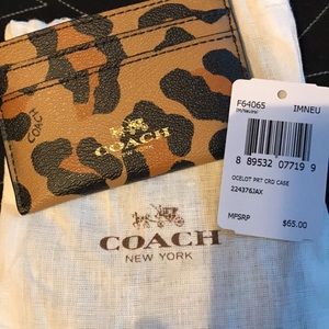 Brand New W/ Tag Authentic Coach Leopard ID Wallet