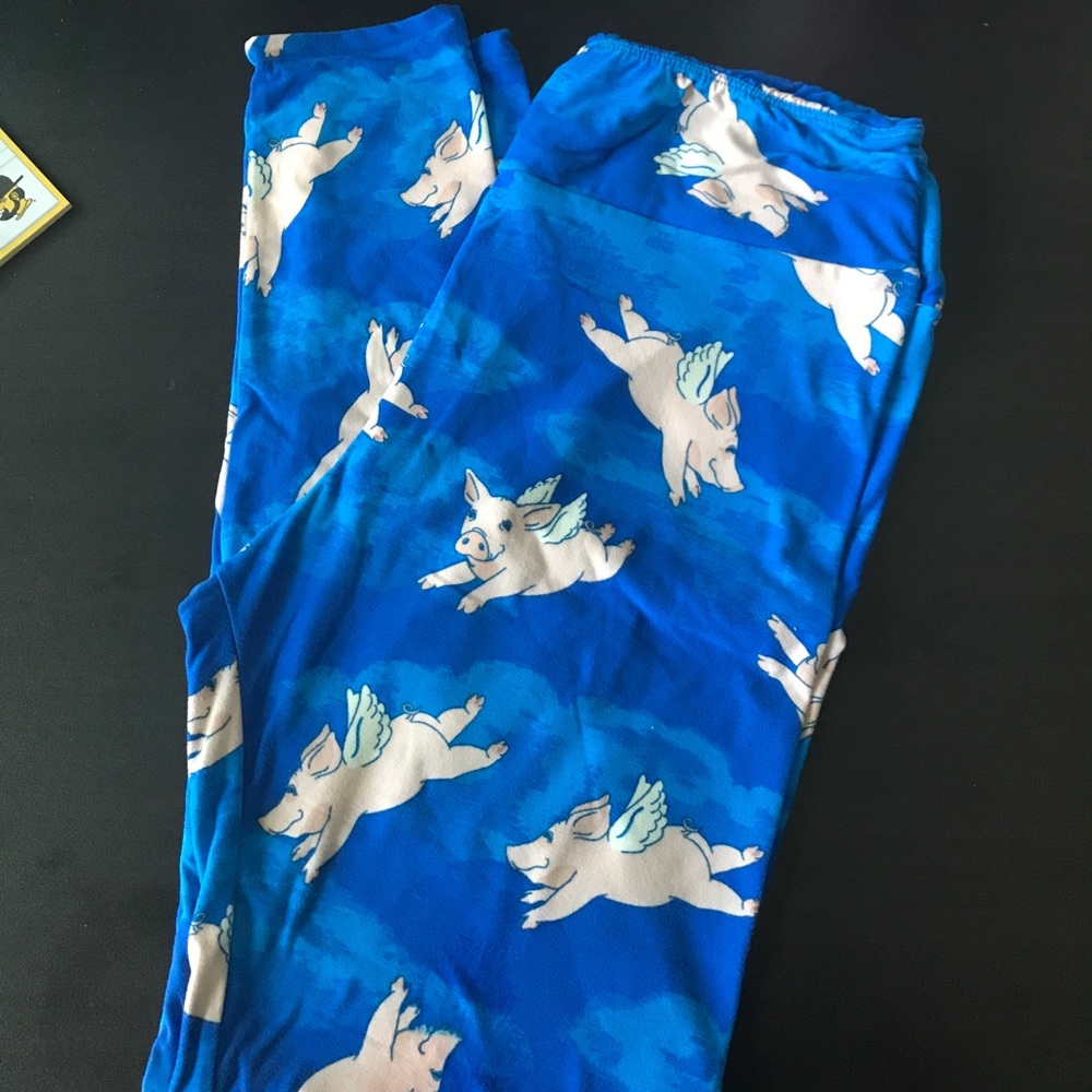 LuLaRoe TC 'Flying Pigs' leggings. Made in China