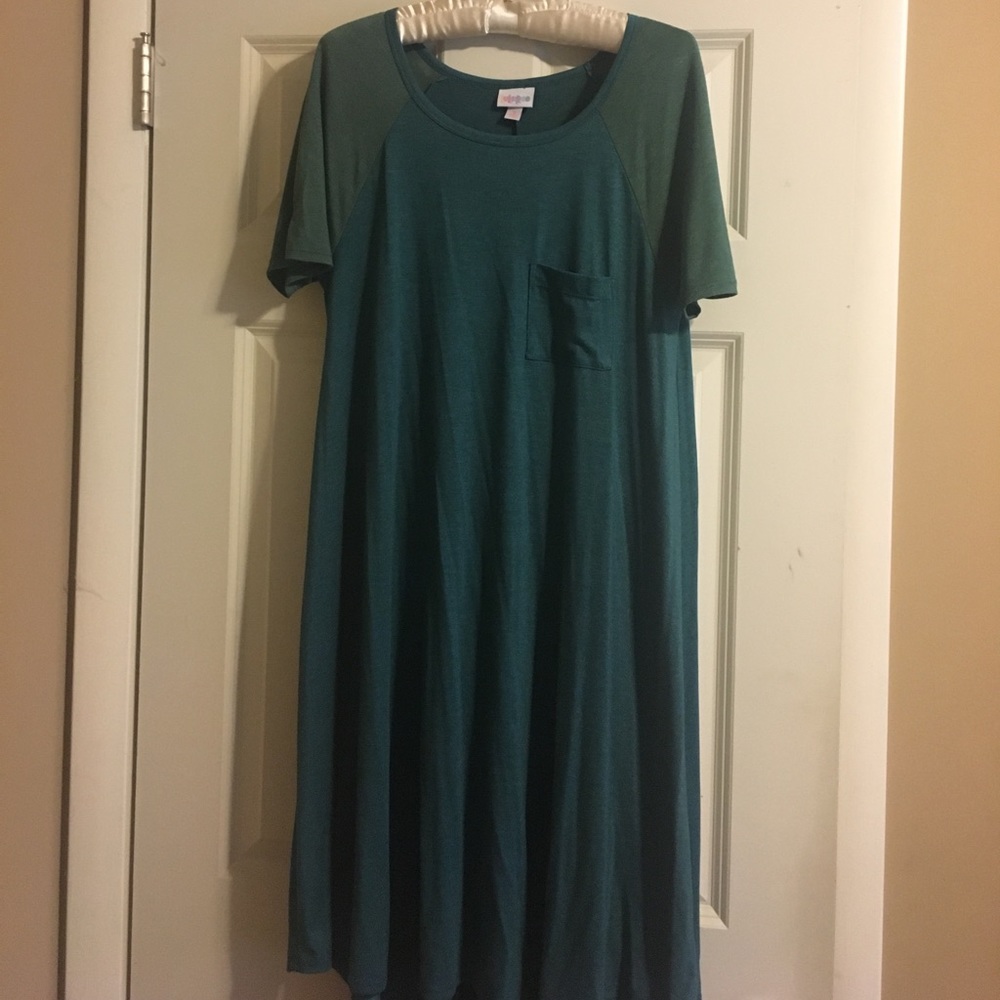 LuLaRoe Small Carly Heathered Green and Teal