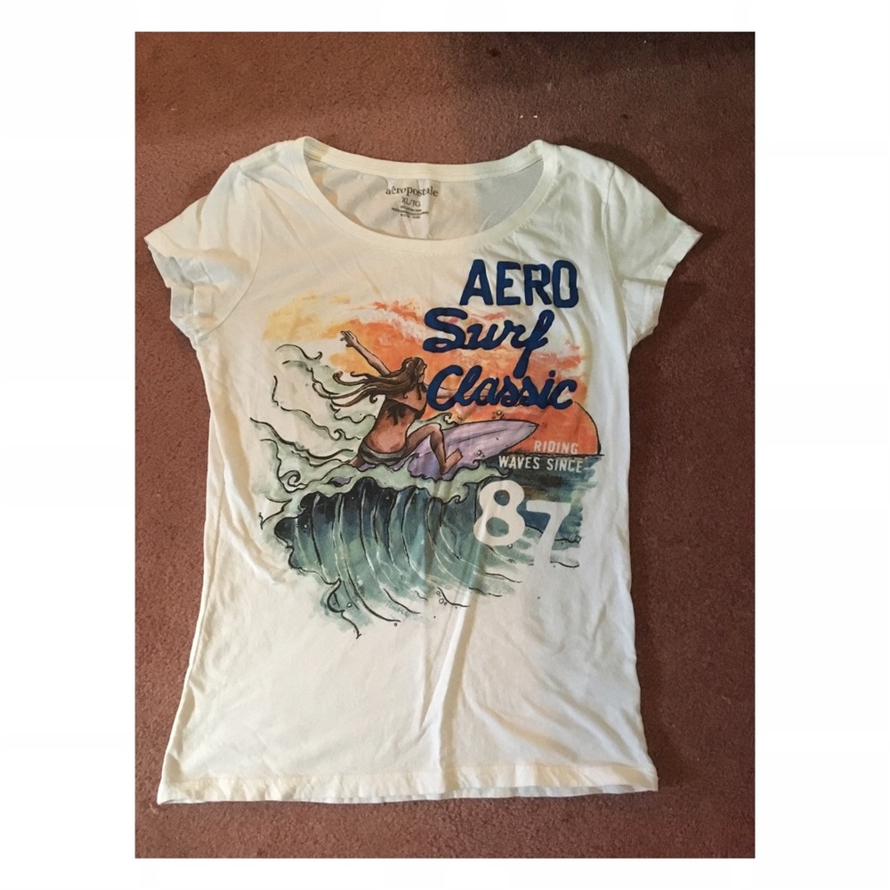 Aeropostale White Surf Classic T-shirt