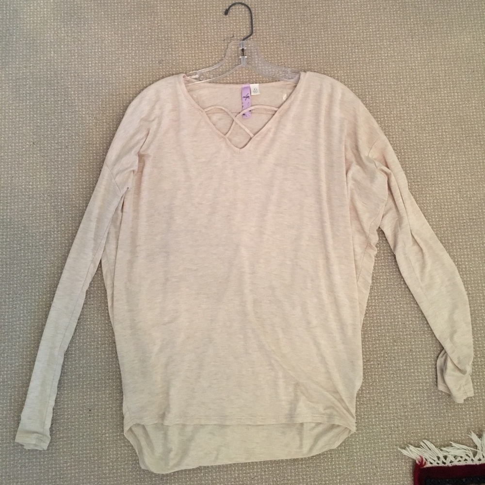 Tan long sleeve loose top