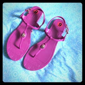 Coach open toe jelly sandals.